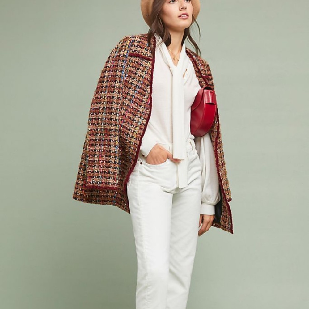 err:twa by: Anthropologie Harlequin Tweed Blazer - Picture 3 of 8